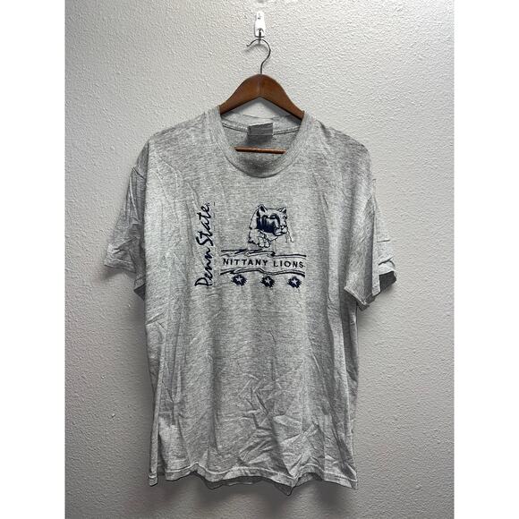 Vintage Penn State Nittany Lions Shirt Heather Tee Gray NCAA College Worn 90s L - Picture 1 of 9